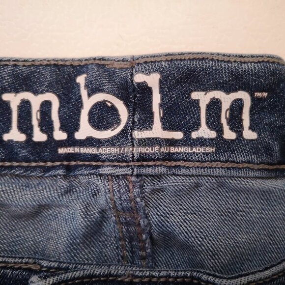 mblm Ladies Medium Wash Size 22 Distressed Front Blue Jeans - Picture 3 of 13